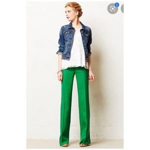 Anthro The Brighton Elevenses Green Pants